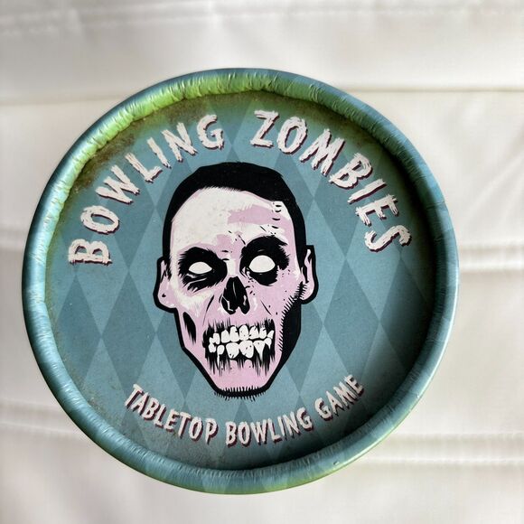 Front Porch Classics Tabletop BOWLING ZOMBIES Real Wooden Pins & Ball Game - Picture 2 of 8